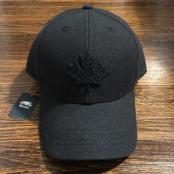 Roots Accessories - Brand New Roots Black Modern Leaf Baseball Cap Hat